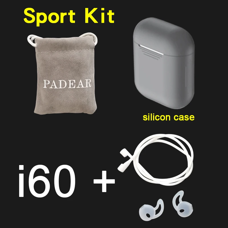 i60 sport kit gray Беспроводная bluetooth-гарнитура i60 tws с супер басами tws i60x pk i20 i30 i80 i100 для iPhone Android i60 tws - Цвет: i60 sport kit gray