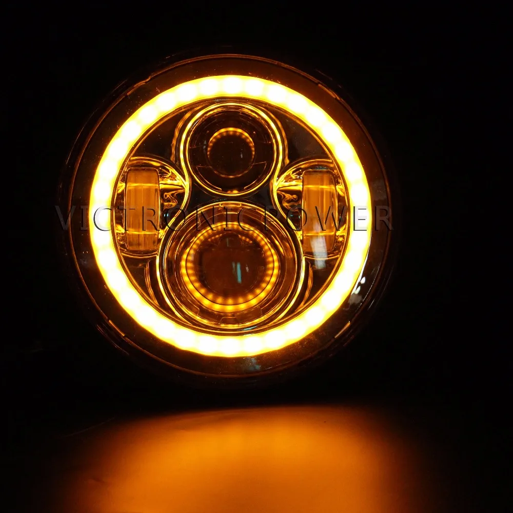 7-дюймовый набор светодиодных фар с гало-кольцами с головными фарами 7" H4 Hi/low Auto с угловым глазком для Jeep Wrangler JK TJ on.