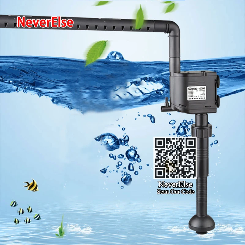 Aquarium Fish Tank Submersible Filter Pump 3in1 Water Spray Pipe Circulate Waterfall Pump Increase Air Oxygen 12W/20W Water Pump