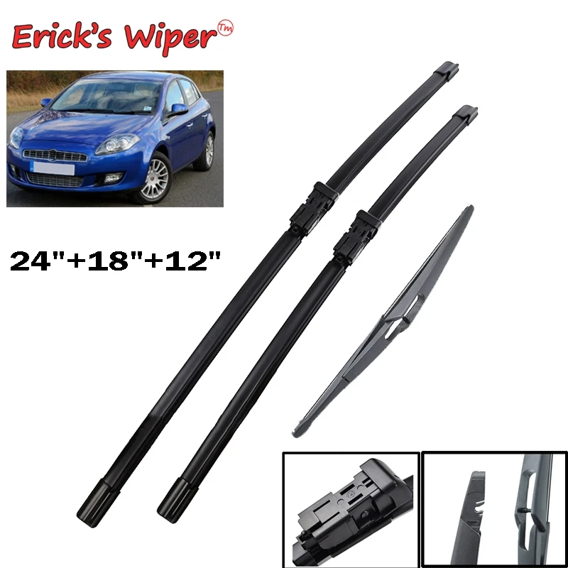 Erick's Wiper Front Rear Blades Set For Fiat Bravo 2007-2013 Windshield Windscreen 24"+18"+12" | Автомобили и