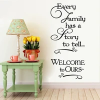 wall sticker every family has a story welcome vinyl wall decal 8429 home decor mural home decoration