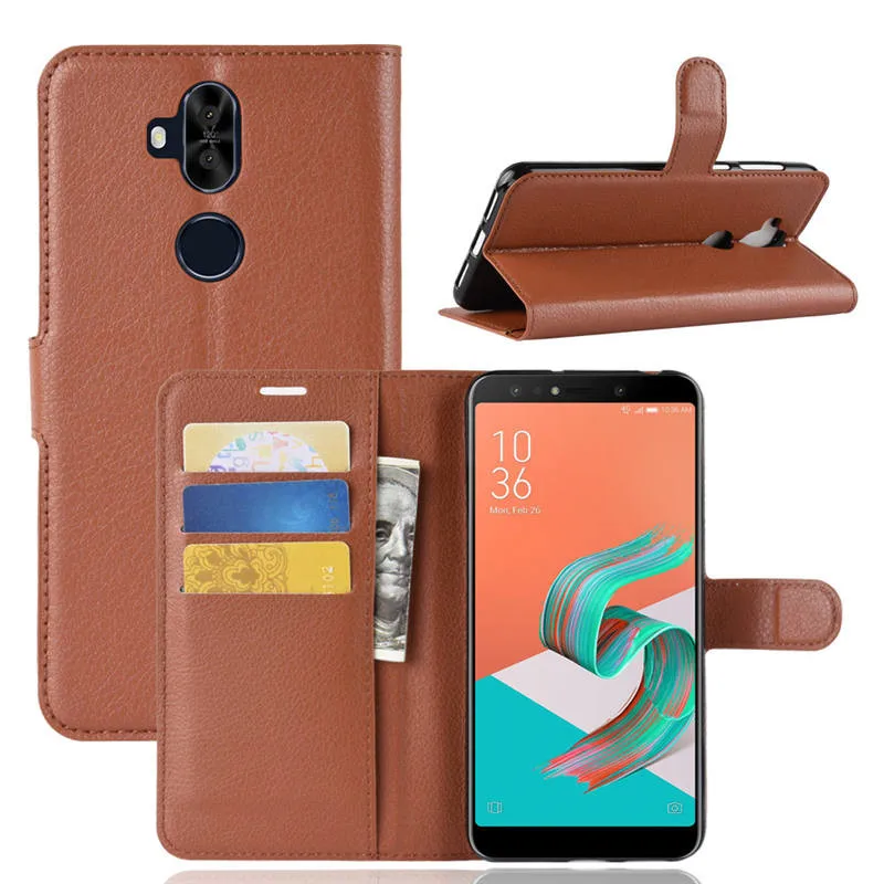 Чехол бумажник для Asus Zenfone 5 Lite ZC600KL задняя крышка из искусственной кожи чехол