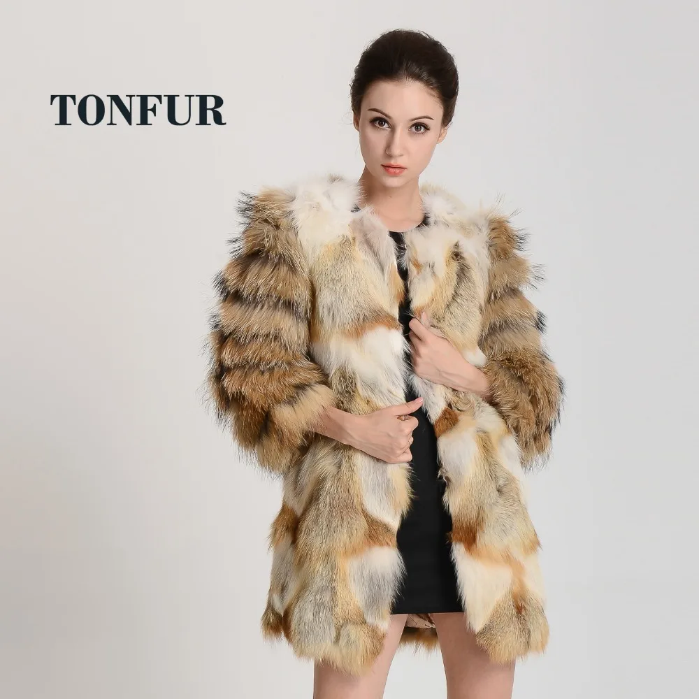 Новинка 2019 бесплатная доставка пальто из натурального меха Красной лисы с