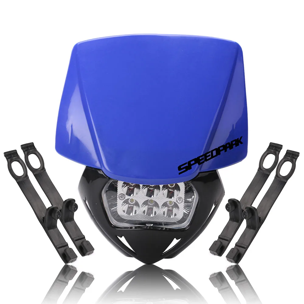 SPEEDPARK Универсальный мото rcycle Dirt Bike светодиодный мото фара для KTM SX F EXC XCF SMR MX Enduro Super moto - Цвет: Blue