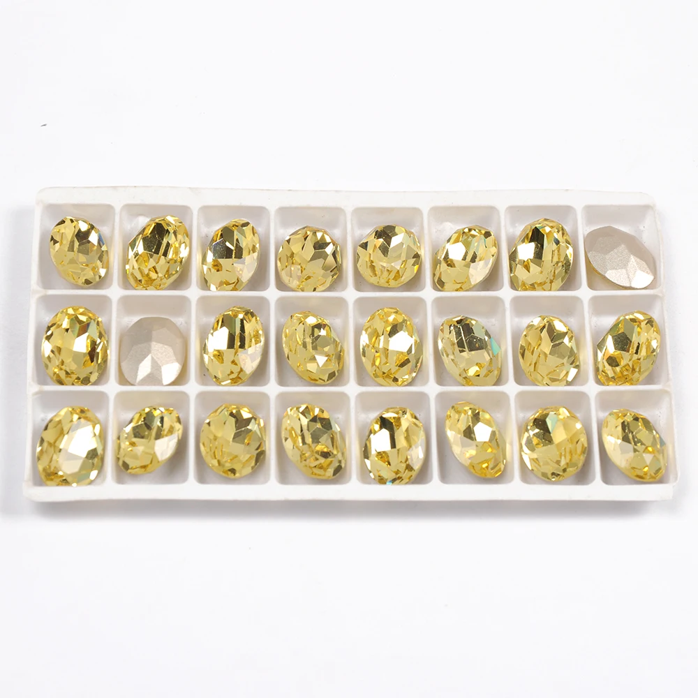 Jonquil Strass 4128 XILION Oval Fancy Stone Rhinestones Point back crystal fancy glass stone for hair decoration jewelry | Дом и сад