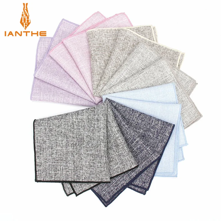 2018 Brand New Men's Fashion Cotton Solid Pocket Squares For Men Handkerchief Wedding Vintage Hanky Suits Pocket Hankies Towel