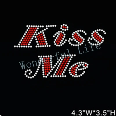 Самая низкая цена исправление узор из страз дизайн переноса Поцелуй меня белый