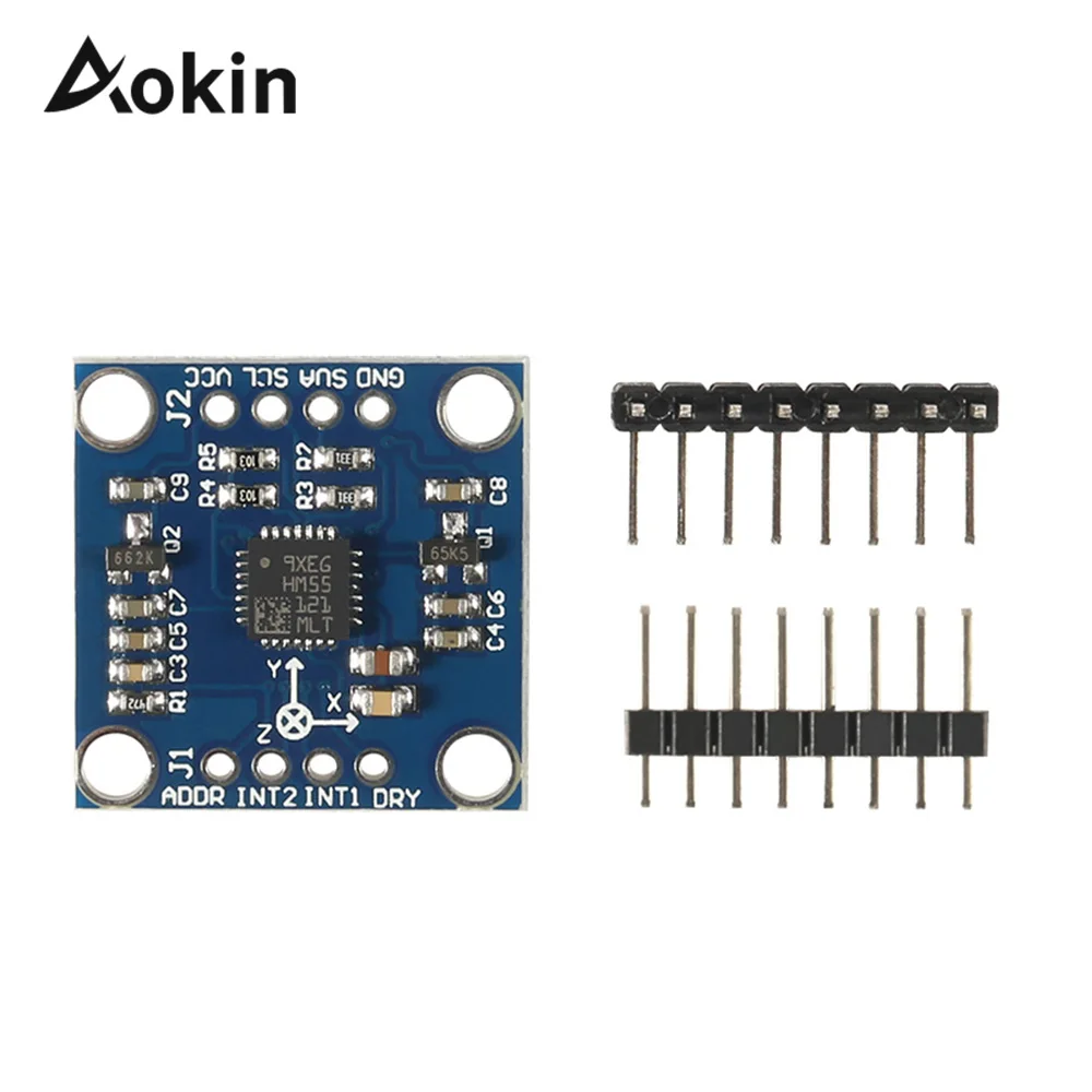 Aokin LSM303DLH 3 осевой компас электронный модульный датчик ускорения DC 5V|Интегральные