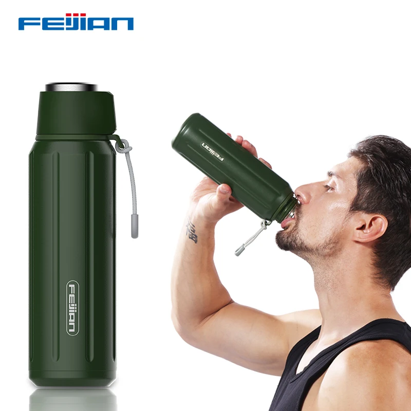 FEIJIAN 600 мл Термос бутылка с двойной стенкой вакуумной изоляцией для воды кружка