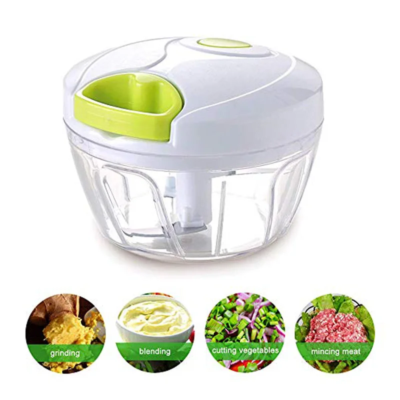Manual Food Chopper Processor for Onion Garlic Lettuce Tomato Hand Pulled Vegetable Cutter Mincer Slicer Kitchen Blender | Дом и сад