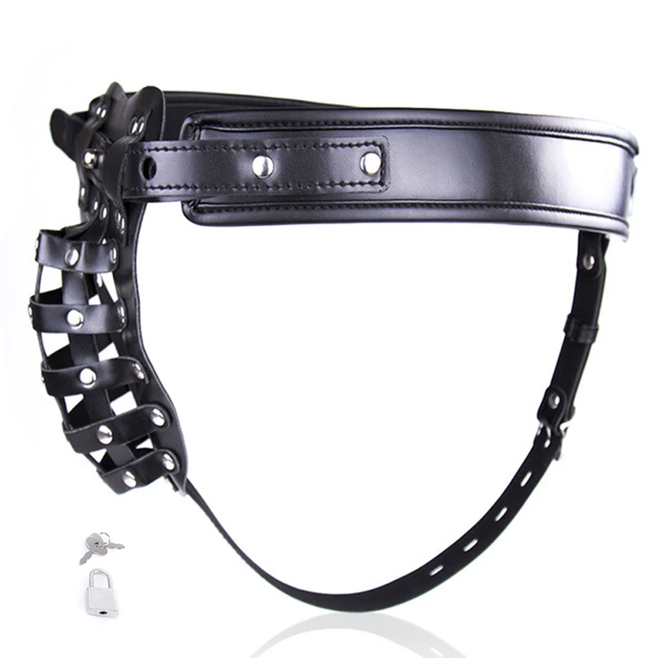 CamaTech кожаное Целомудрие ремень на жгут клетка для петуха секс брюки Исправлена