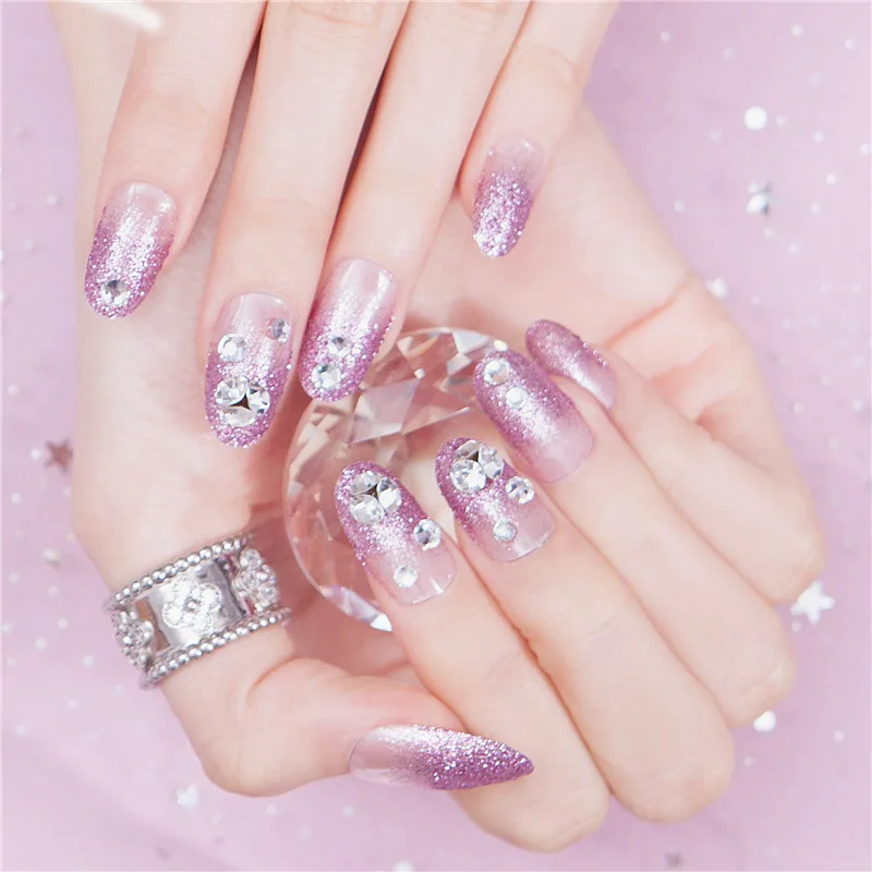 Полное покрытие накладные ногти с дизайном предварительно дизайн короткая