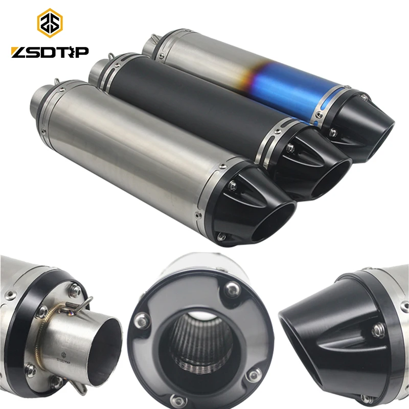 Выхлопной глушитель ZSDTRP для мотоцикла 51 мм выхлопная труба SC Escape Moto R3 R25 GSX1300 GSX1000R