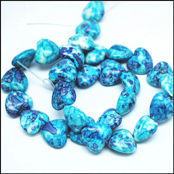 

60pcs new arrived stone strings heart shape size 14mm semi precious stone gem stone strands beads findings for bracelets making