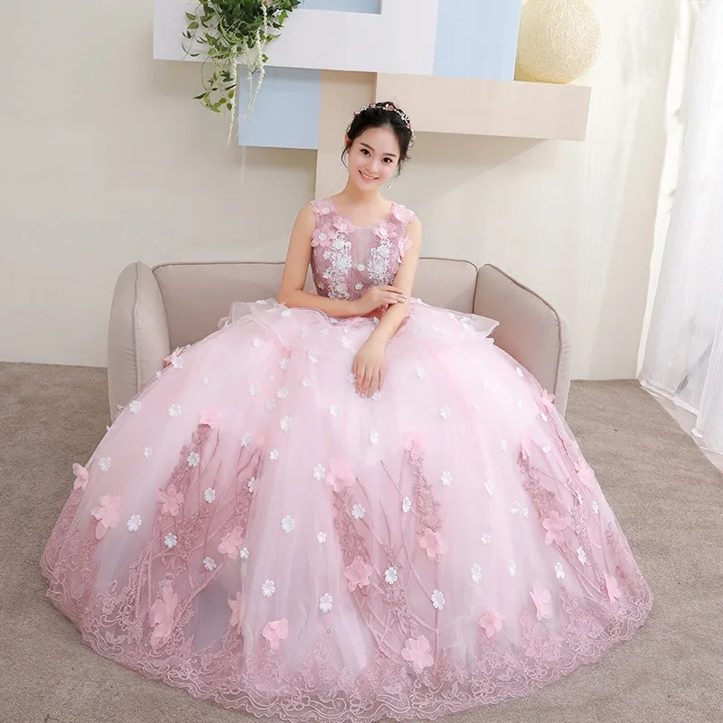 Vestido De 15 anos Бальные платья, дебютантное платье, бальное платье, многоцветное Свадебное бальное платье, милые кружевные вечерние платья с цветами