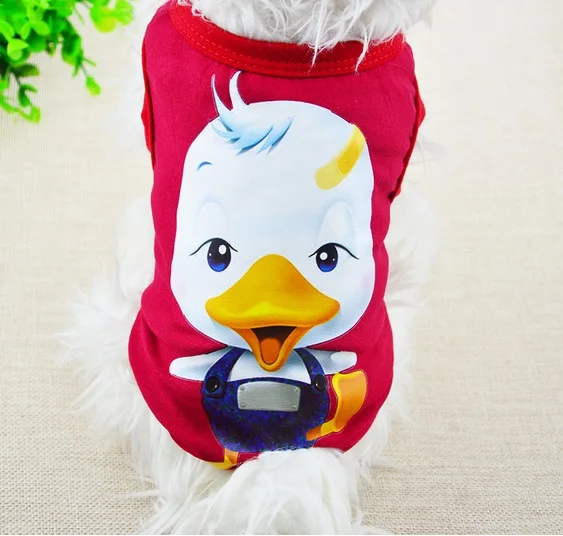 D39 New Summer Spring Pet Dog Vest breathable Cartoon duck small dog vest Puppy clothes Sleeveless T-shirt pet | Дом и сад