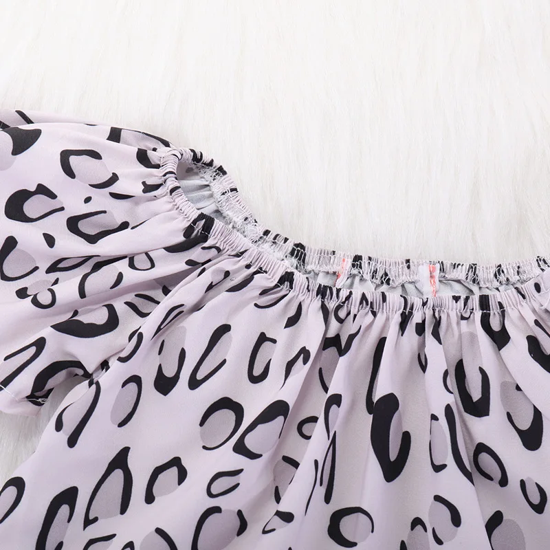 INS/комплекты для детей Леопардовый джемпер маленьких девочек топы с джинсовыми