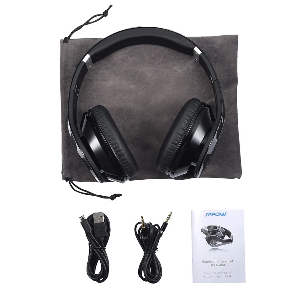 Mpow 059 Bluetooth наушники с шумоподавлением Беспроводные Стерео складные наушники эргономичный дизайн наушники Встроенный микрофон