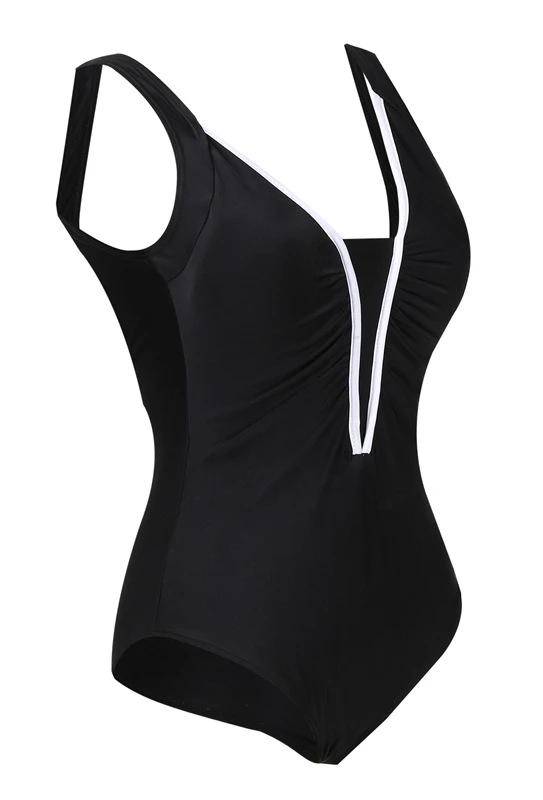 

Womens Plus Size Swimsuit Fashion Black One Piece Swimwear Monokini Summer Beach Wear Bathing Suit Ladies Clothes S-4XL HOT