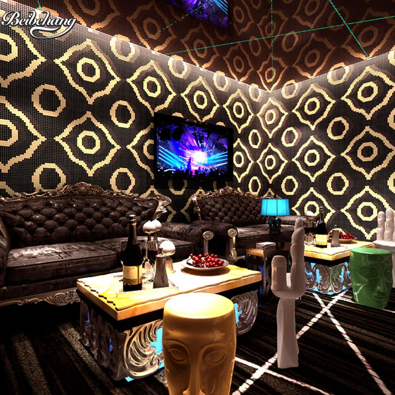 Фотообои beibehang с золотыми листьями золотой и серебряный Светоотражающие обои KTV