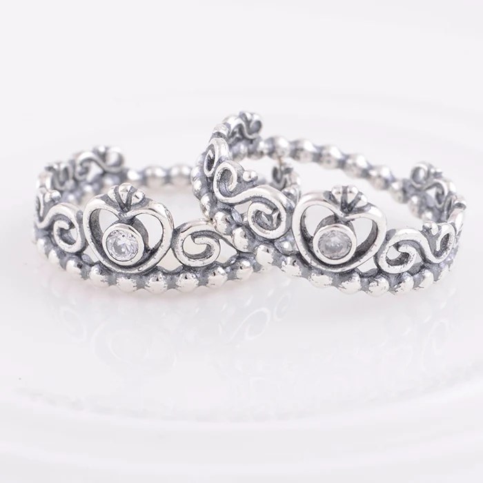 Princess Tiara Crown Vintage Ring for Women Engagement Rings 2015 New 925 Sterling silver Compatible with Pandora Fashion | Украшения и