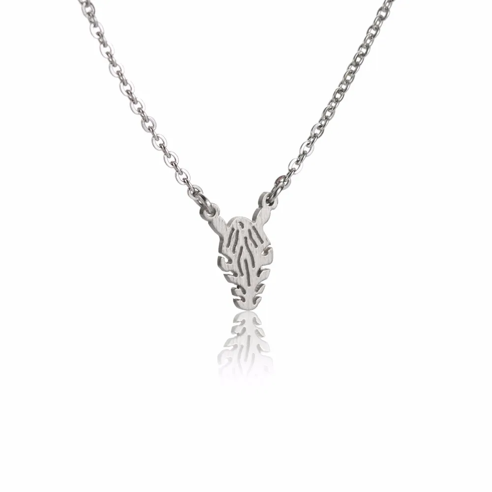 Милое дизайнерское ожерелье из нержавеющей стали с головой зебры для женщин