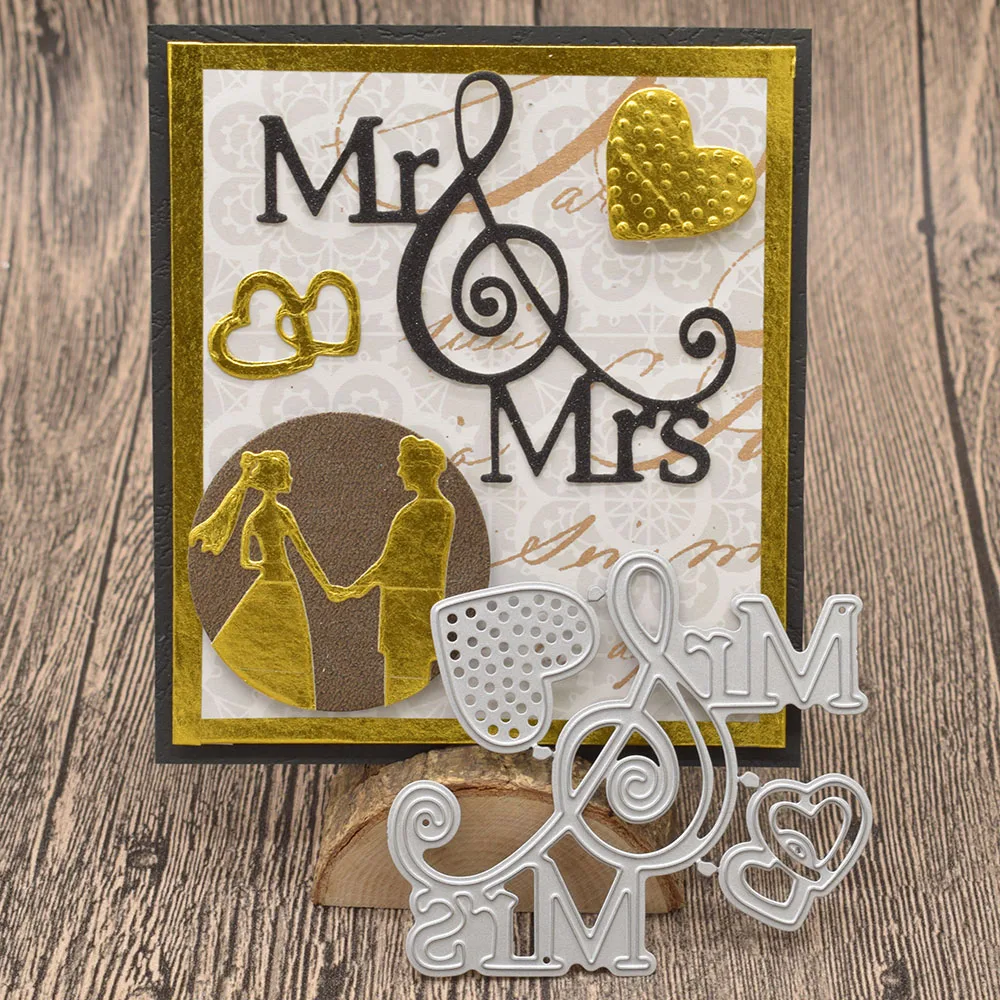 Mr and Mrs письмо металлические штампы для высечки слова скрапбукинга альбома