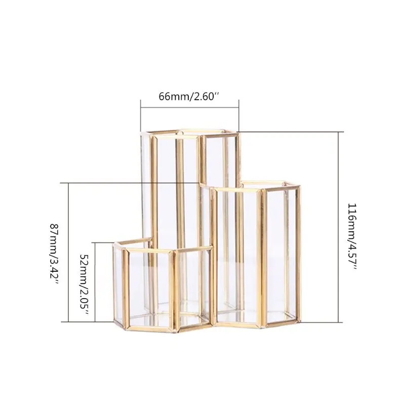 Hollow Three Hexagons Pen Holder Makeup Brushes Vase Storage Box With Nordic Style Home Office Desk Container Tool qiang | Канцтовары