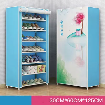 7 слоев 8 слоев 10 слоев DIY Комбинированная ткань шкаф для обуви Пыленепроницаемая ткань стеллаж для хранения обуви складной шкаф-органайзер для обуви - Цвет: 8 layer color 7