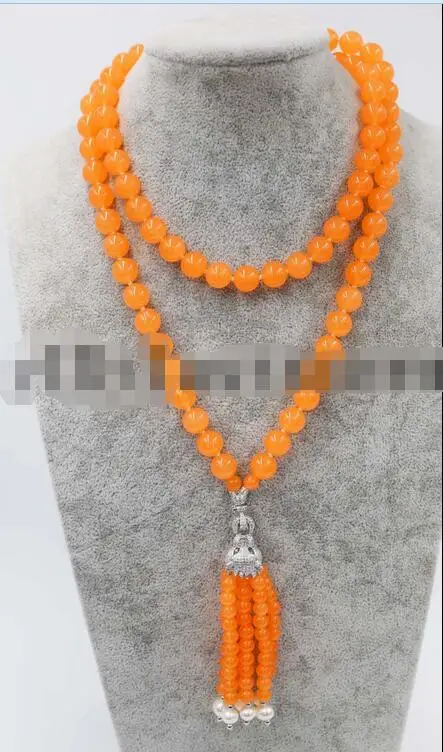 Beautiful orange bead round &white freshwater pearl round 8mm 34" wholesale beads