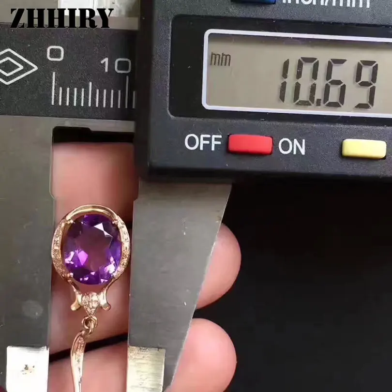 ZHHIRY настоящий натуральный аметист генкамень 925 Висячие серьги из серебра пробы