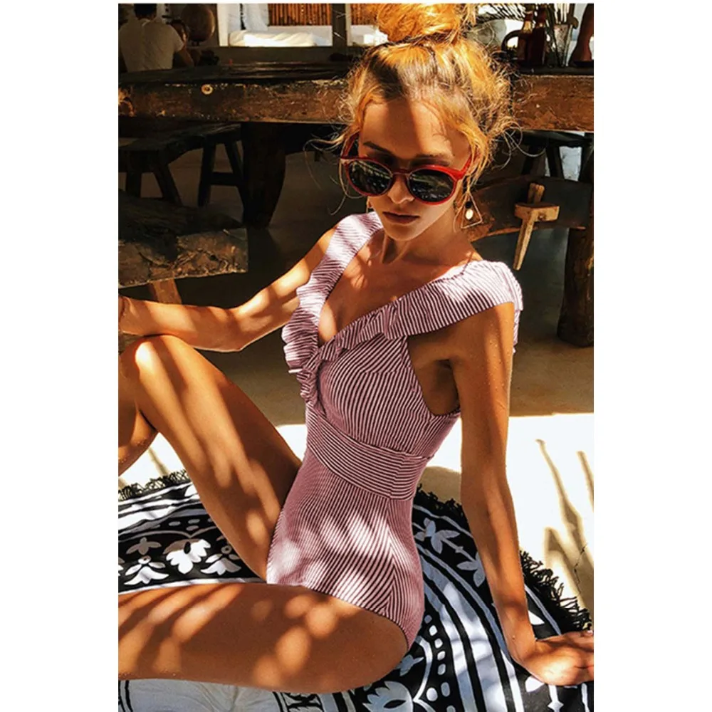 2019 сексуальный цельный купальник женский купальный костюм с V-образным вырезом