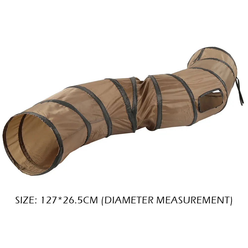 &quotS&quot Забавный туннель для домашних животных кошка игра коричневый складной 1