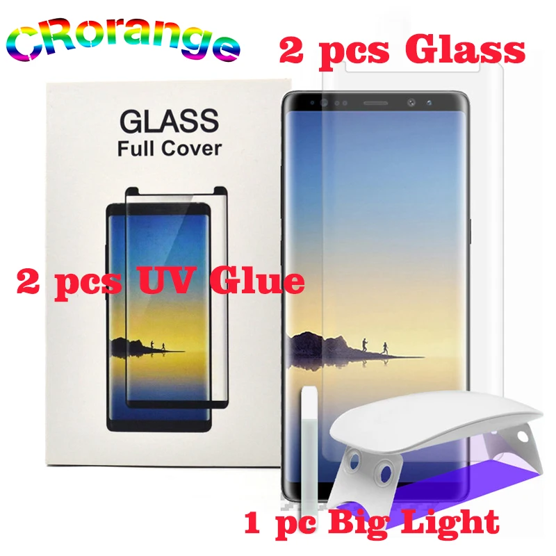 

2pcs Full Glue UV Liquid Glass for Huawei P30 P40 Pro Mate 40Pro Screen Protector For Samsung S9 Note10 S20 10 Plus note20 Ultra