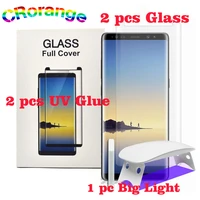 2pcs full glue uv liquid glass for huawei p30 p40 pro mate 40pro screen protector for samsung s9 note10 s20 10 plus note20 ultra