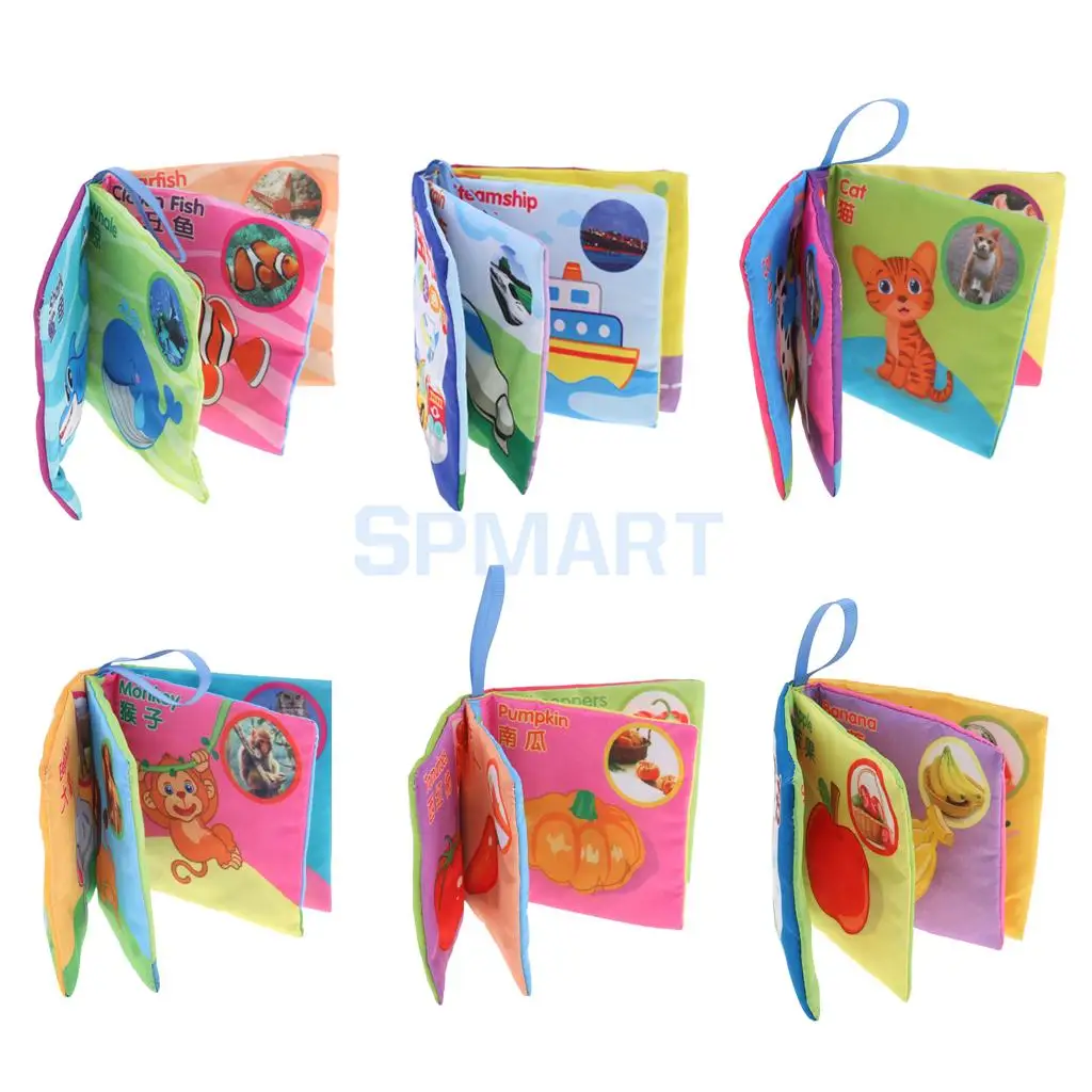 6 шаблонов в комплекте Мягкая тканевая книга дети малыши формы цвета английский
