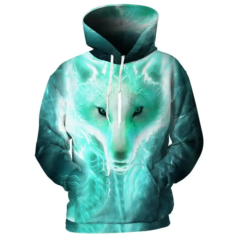 6 Cloudstyle, черные, белые повседневные толстовки, мужские, женские, 3D Толстовка, животное, собака, Хаски, волк, с принтом, толстовка, Забавный пуловер, зимняя куртка - Цвет: 6