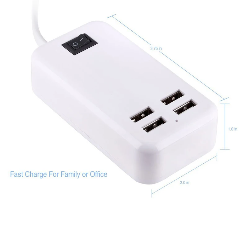 5V3A 4 порта быстрое зарядное устройство USB адаптер для переносного сетевого