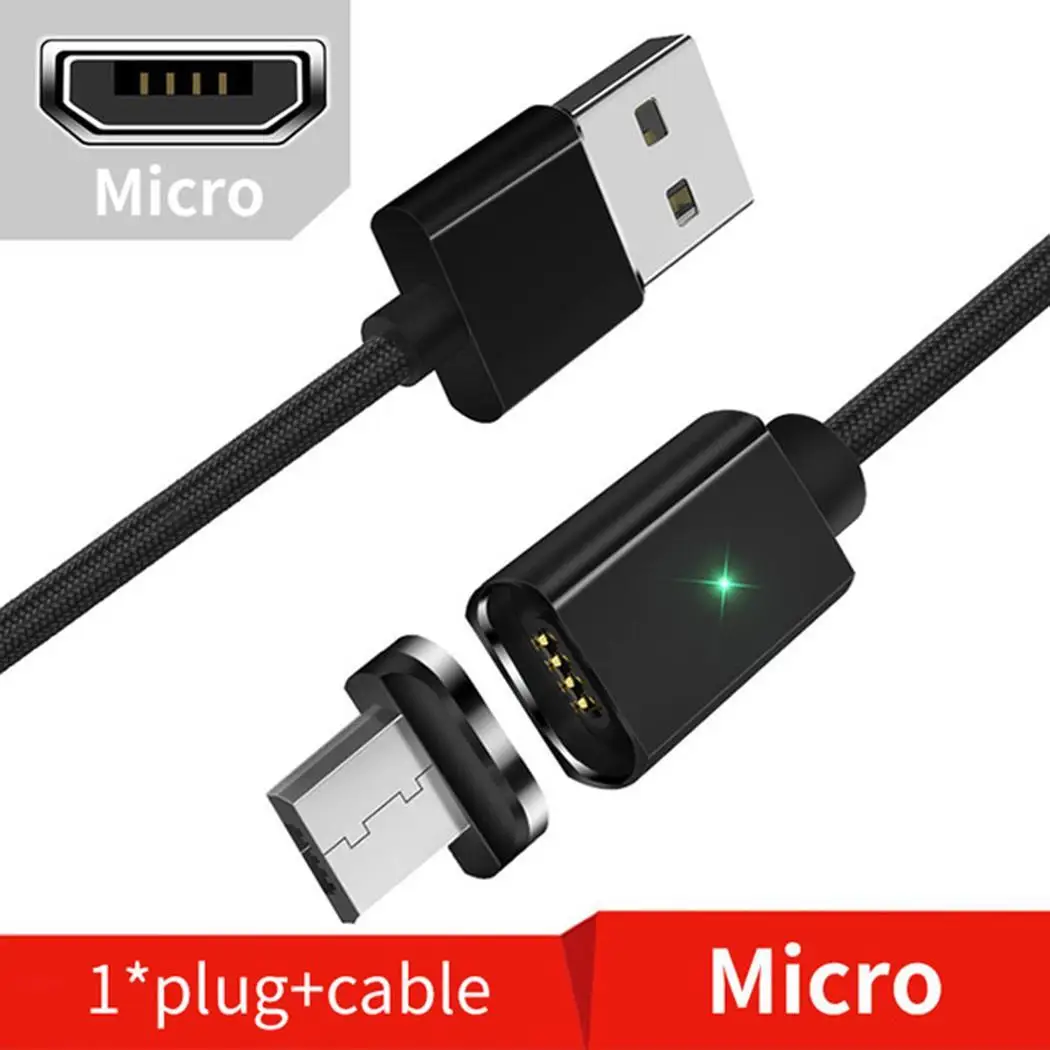 2 in 1 Portable USB Interface Magnetic Braid Charging 1m x Head(Without Cable) Cable Data 5V/3A | Мобильные телефоны и