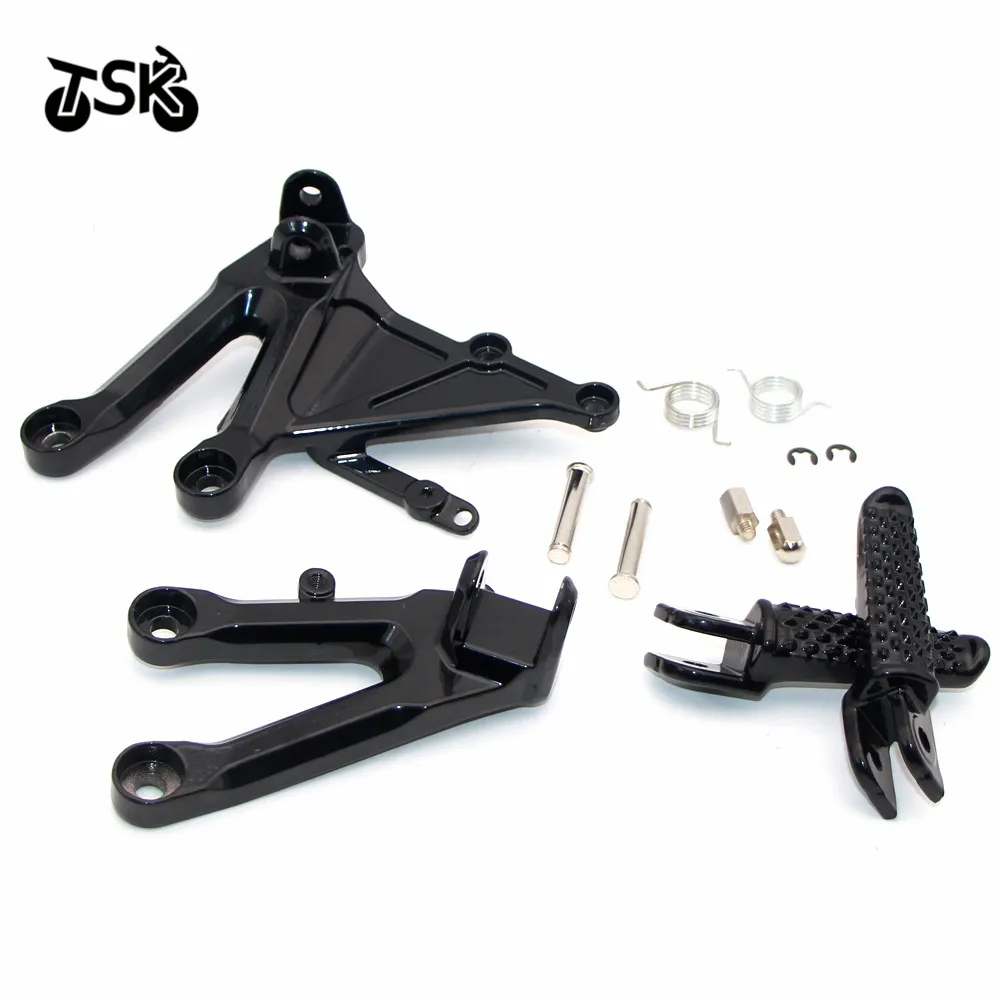 black Передняя подножка мотоциклиста подножки Кронштейн мото для HONDA CBR 1000RR 2004 2005 2006 2007 новые аксессуары для мотоциклов - Цвет: black