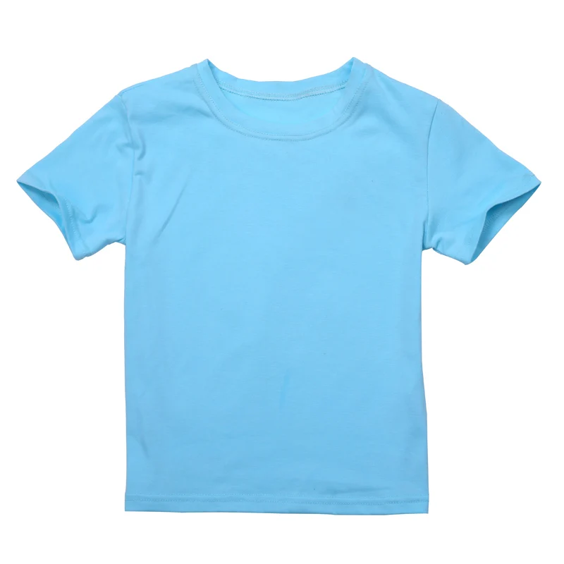 T6 Little Bitty/ г. Летняя Однотонная футболка для детей; детская одежда с короткими рукавами; футболки для маленьких девочек; Детские футболки; однотонные - Цвет: T6