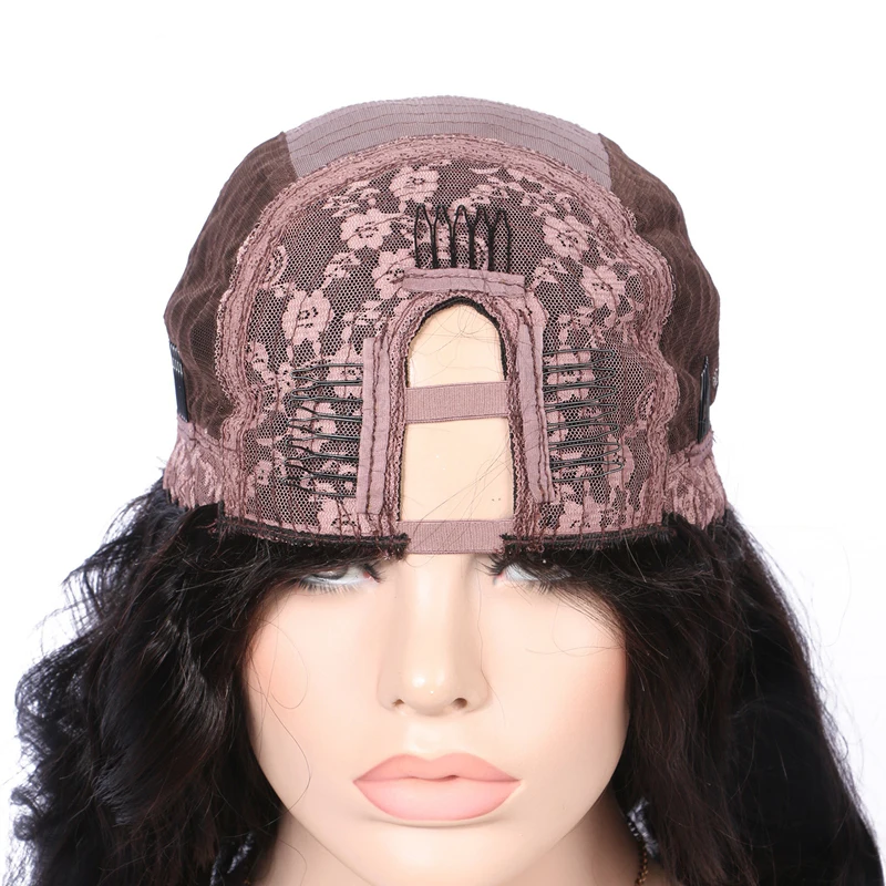 150 плотность u образные парики бразильские волосы Remy натуральные волнистые