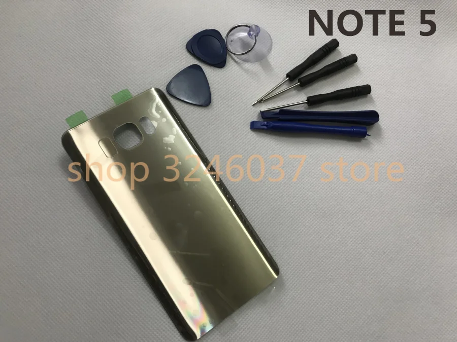 Новая Оригинальная Задняя крышка батареи для Samsung Galaxy Note5 Note 5 N920 N920F стеклянная