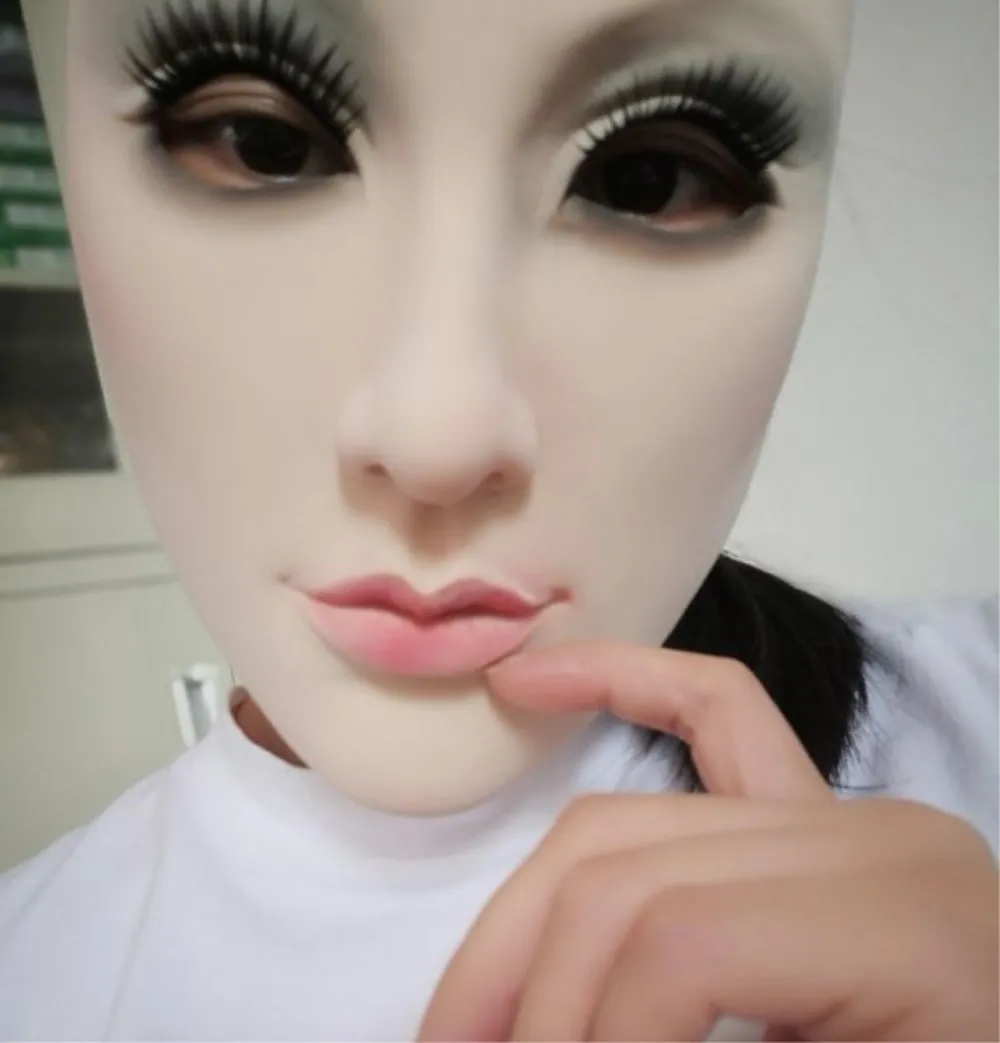

Masquerade Realistic Skin Doll Mask Female Latex Beauty Face Mask Cosplay Transgender Crossdress Shemale Mask