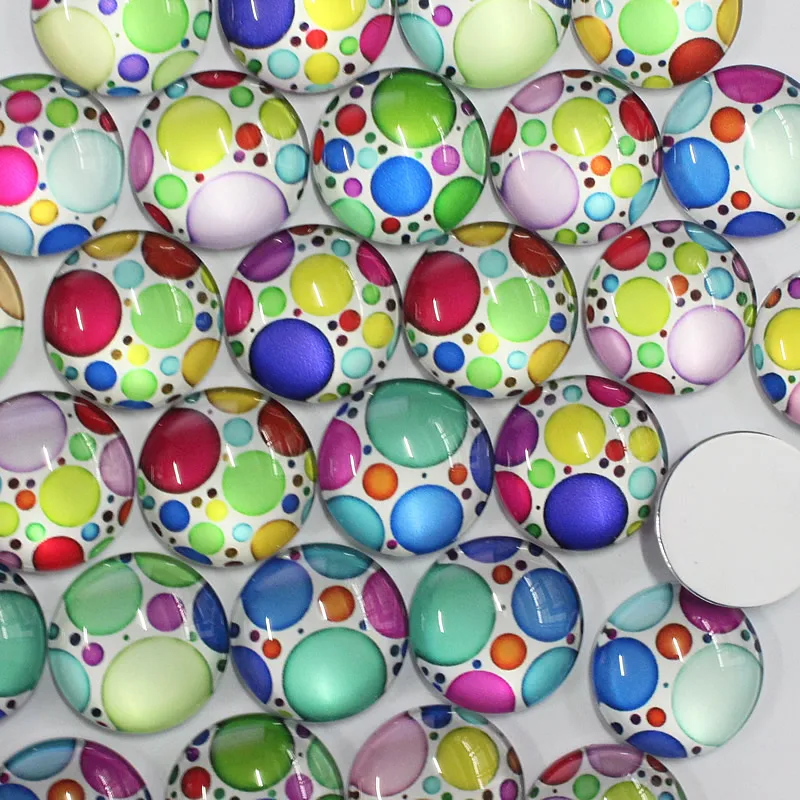Круглый Стеклянный кабошон 20 мм смешанного стиля с пузырьками и цветами фото