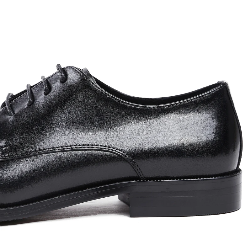 Men's Derby Shoes Genuine Leather Cowhide Round Toe Office Style Dress Wedding Business 2018 New Lace-up | Обувь