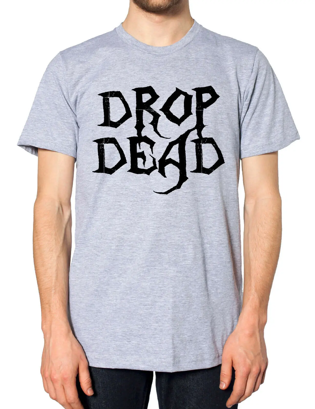 Drop Dead/футболка для мужчин и женщин эмо гот панк зомби рок фестиваль смерти металл