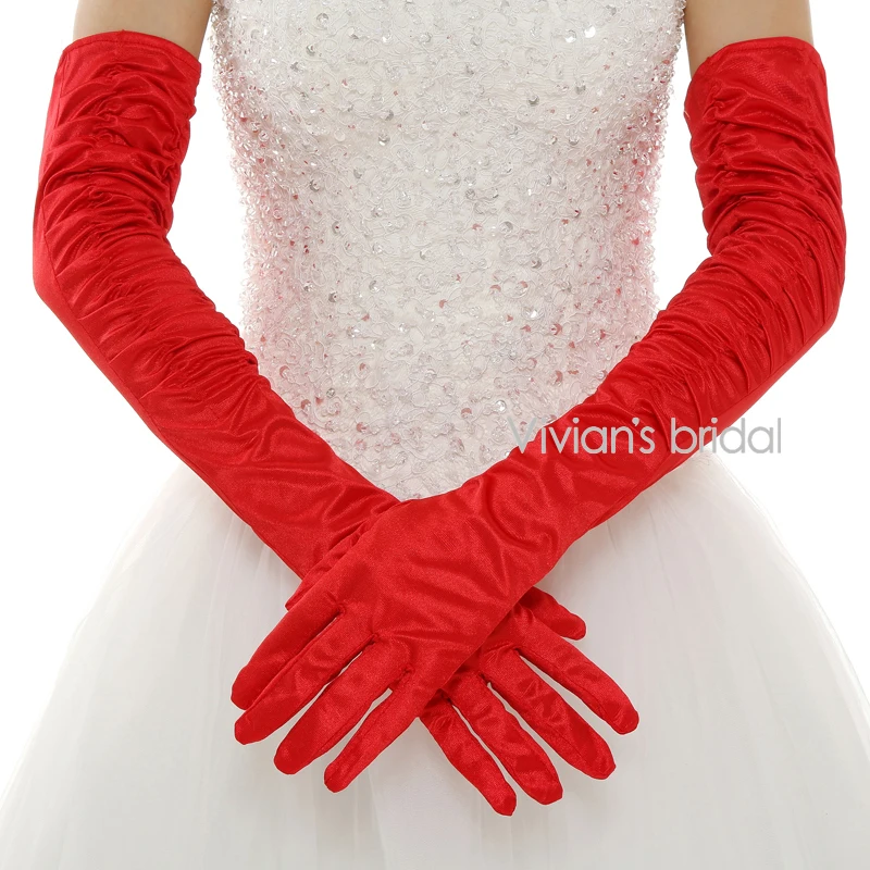 Vivian's Bridal элегантные Лидер продаж три цвета длина до локтя хлопковые свадебные