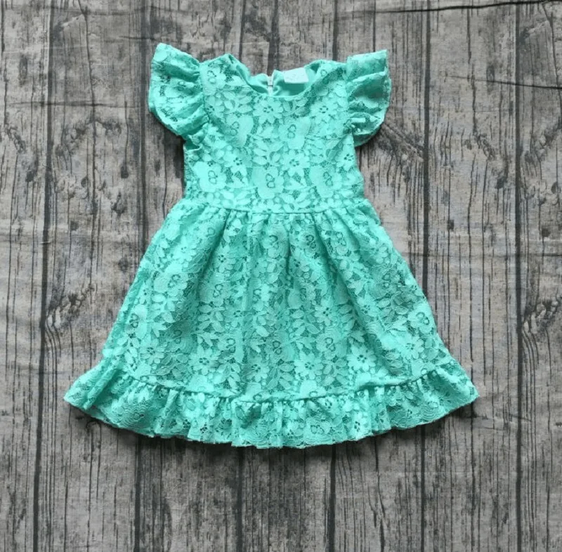 Новое поступление летнее кружевное платье для маленьких девочек 6 цветов