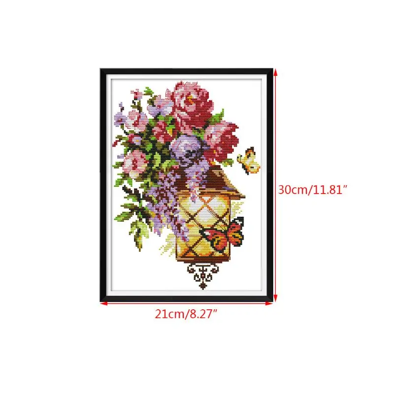 Цветок бабочка свет Сделай Сам Рукоделие считается 14CT Печатный Вышивка